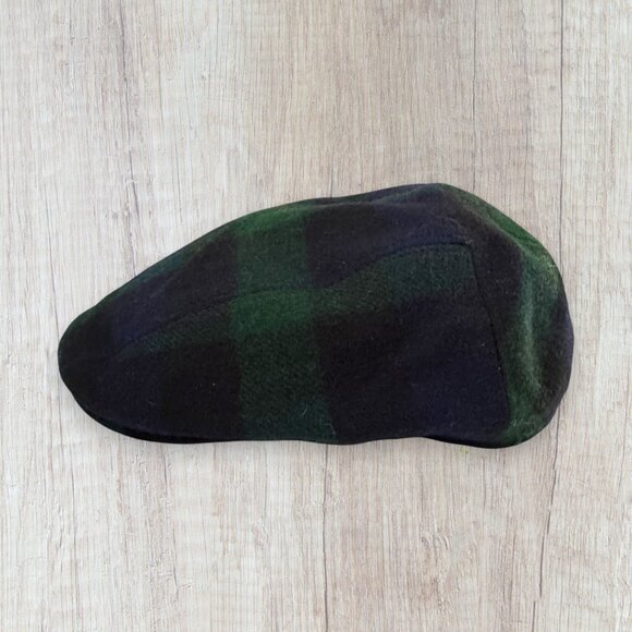 Göttmann Wool Flat Cap XXL Blackwatch Plaid Green Black Check Newsboy Germany - Picture 3 of 6